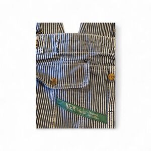 KEY Imperial Hickory Stripe Overalls Mens 48x30 Workwear Denim Carpenter